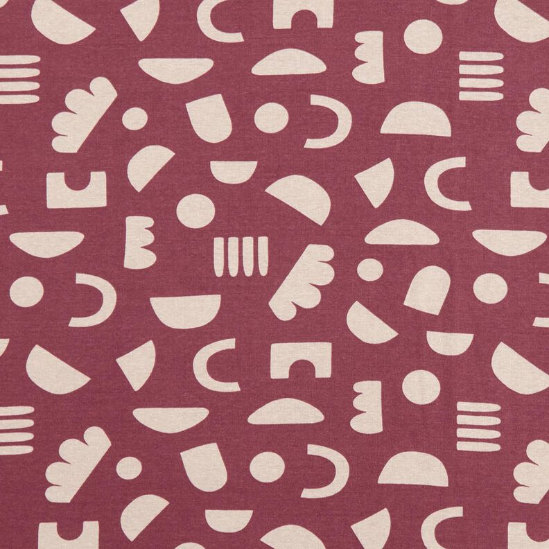 Alpine Fleece Abstract shapes  – grape/natural,  image number 1