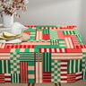 Decor Fabric Half Panama modern shapes – juniper green/dark red,  thumbnail number 9