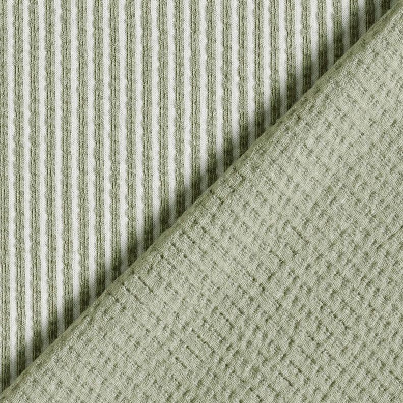Cotton Jersey Seersucker Fine Stripes – reed/white,  image number 4