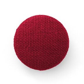 Covered button, Linen Medium – dark red, 