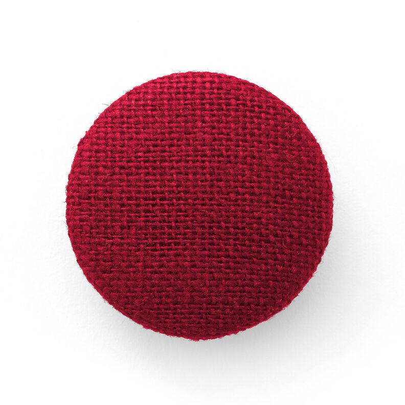 Covered button, Linen Medium – dark red, image number 1