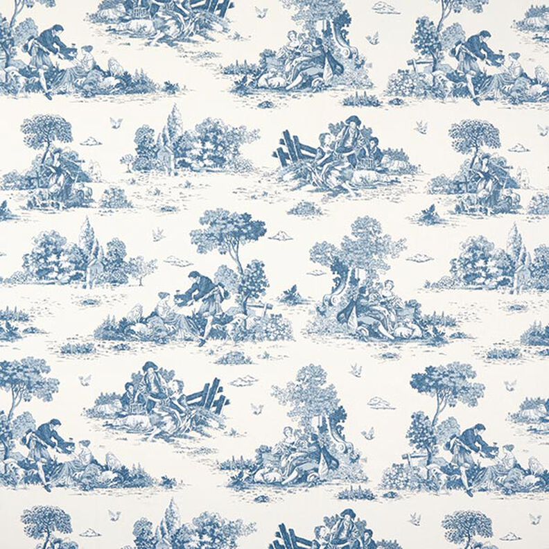 Decor Fabric Half Panama Shepherd – denim blue/offwhite,  image number 1