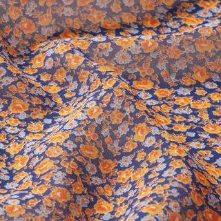 Chiffon millefleurs – indigo/orange, 