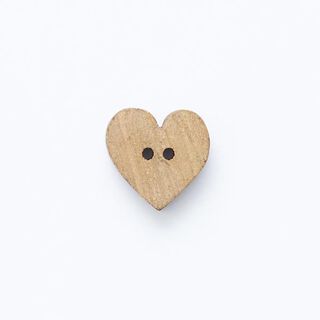 2-Hole Heart Button  – beige, 