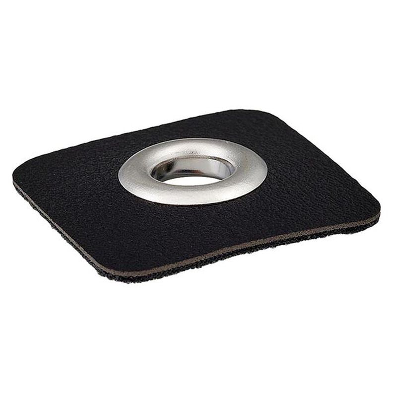 Imitation Leather Eyelet Patch [ 8 mm ] – black/silver,  image number 2