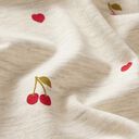 Cotton Jersey Cherries and Hearts – natural/light grey, 