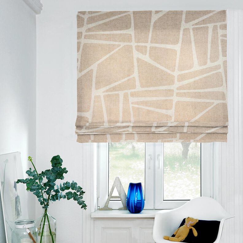 Curtain Fabric Linen Blend Shapes – chestnut/natural, image number 6