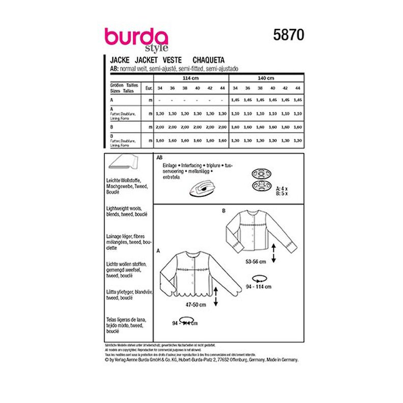 Jacket | Burda 5870 | 34-44,  image number 9