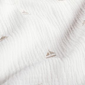 Double Gauze/Muslin sailboats – offwhite/natural, 