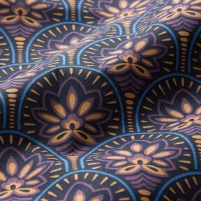 Coated Cotton Abstract Fans – midnight blue, 