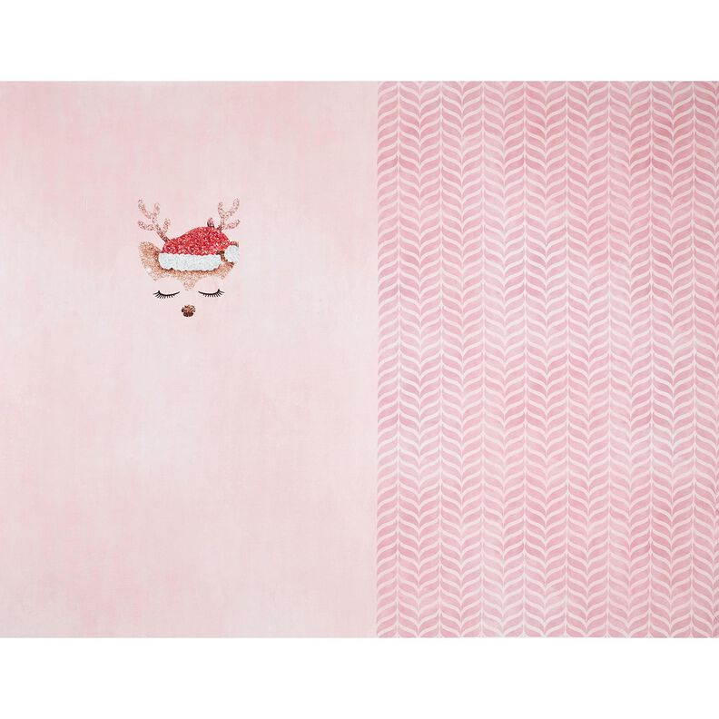 Cotton Jersey sleeping glitter deer Panel | Glitzerpüppi – rosé/light dusky pink, image number 5