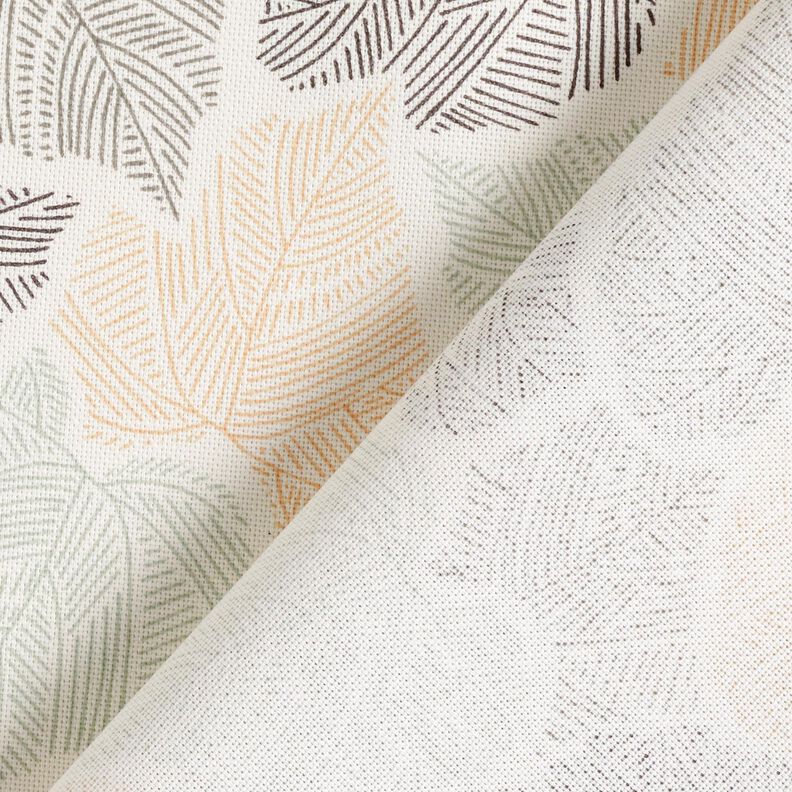 Decor Fabric Half Panama leaf hearts – ivory/reed,  image number 4