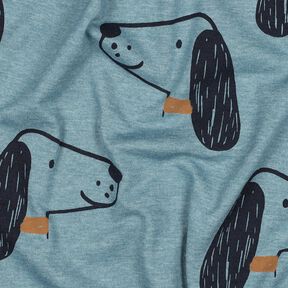 Cotton Jersey Dogs | Poppy Fabrics – dove blue/black, 