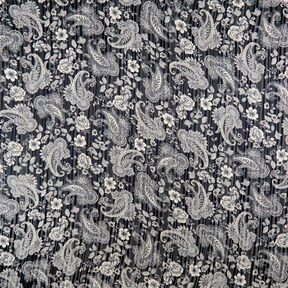 Satin stripes paisley chiffon – navy blue, 