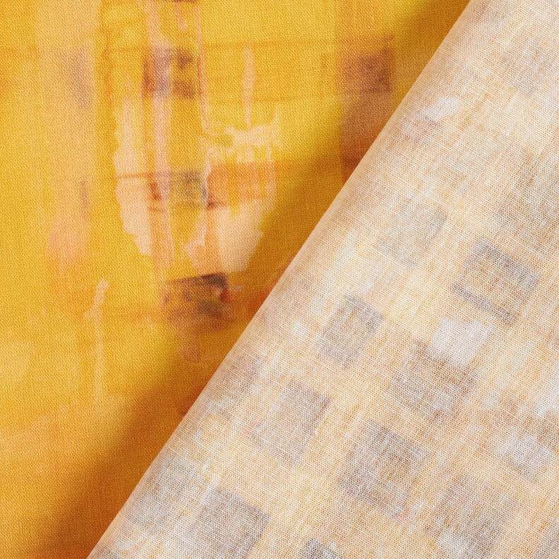 GOTS Cotton Batiste border fabric checks with colour gradient | TCC x LOOKS by Wolfgang Joop – curry,  image number 6
