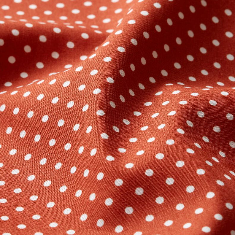Cotton Poplin Mini polka dots – terracotta/white,  image number 2