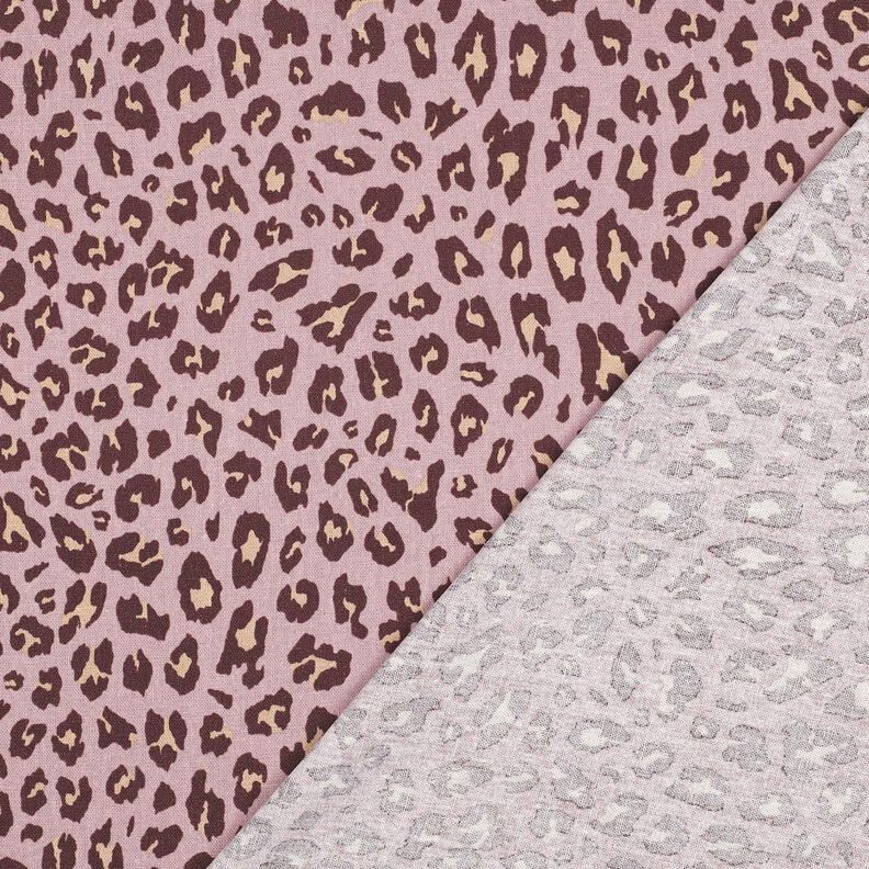 Viscose Linen Blend Leopard Print | Poppy Fabrics – light dusky pink/aubergine,  image number 4