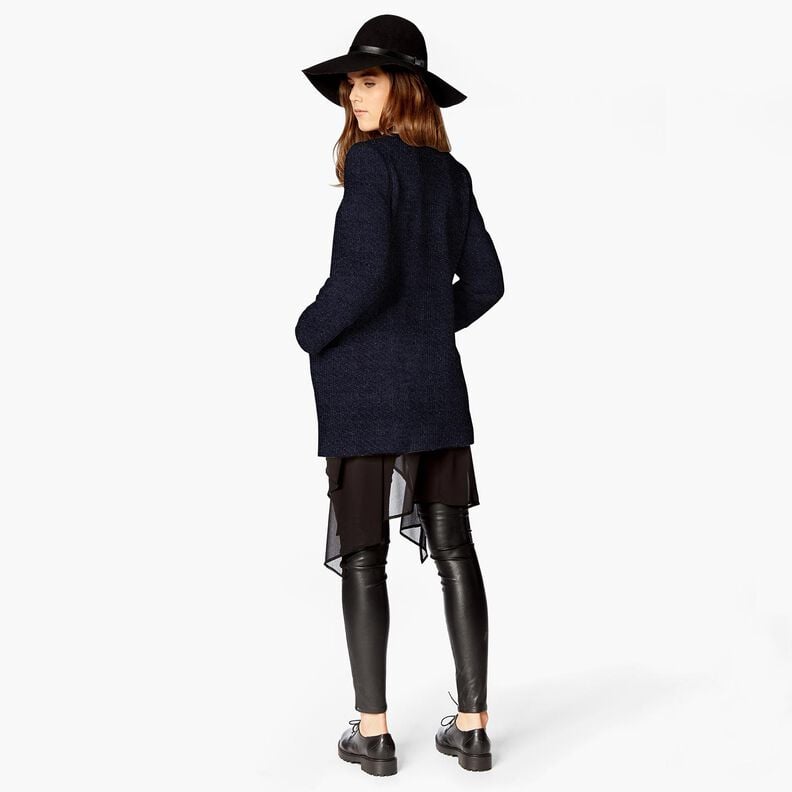 Chenille Knit Jacquard Glitter – blue-black/metallic silver,  image number 4