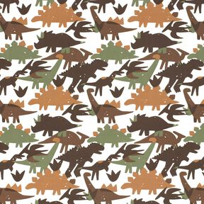 Cotton Jersey Camouflage Dinosaurs – ivory/chestnut, 