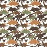 Cotton Jersey Camouflage Dinosaurs – ivory/chestnut,  thumbnail number 1