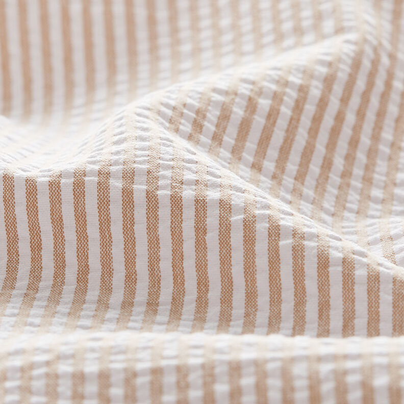 Seersucker Stripes Cotton Blend – beige/offwhite,  image number 2
