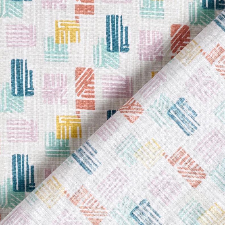 Cotton Cretonne hatched shapes – silver grey/pastel violet,  image number 4