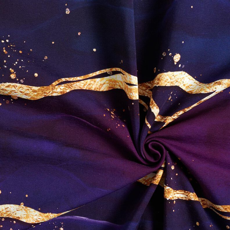 Cotton Jersey Dreamy Marble | Glitzerpüppi  – red lilac/antique gold,  image number 3