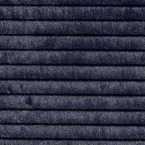 Faux fur wide horizontal stripes – midnight blue, 