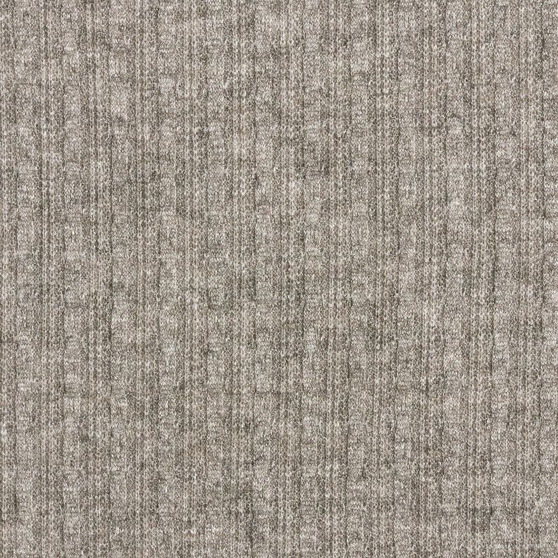 melange cable pattern knitted fabric – grey,  image number 1