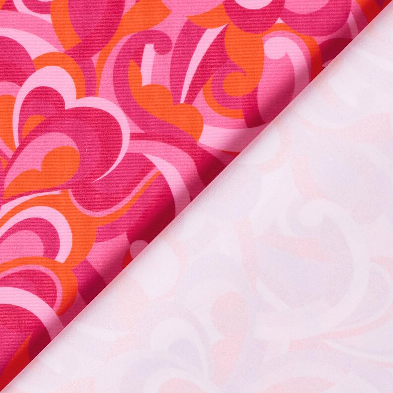 Swimsuit Fabric abstract loops – intense pink/orange,  image number 4