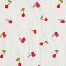 Double Gauze/Muslin embroidered cherries | Poppy Fabrics – white/fire red,  thumbnail number 1