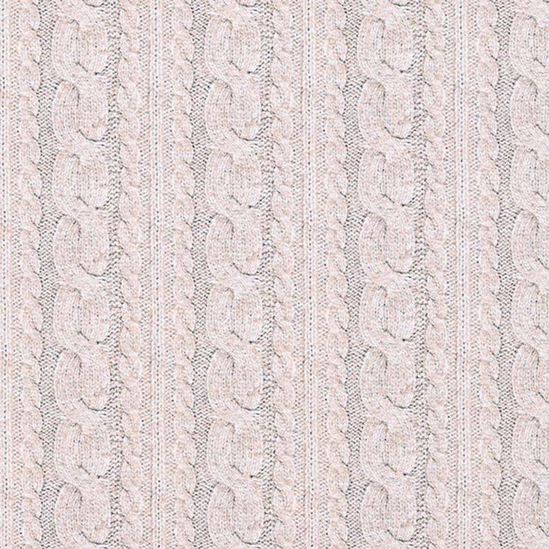 French Terry cable knit print – light beige, image number 1