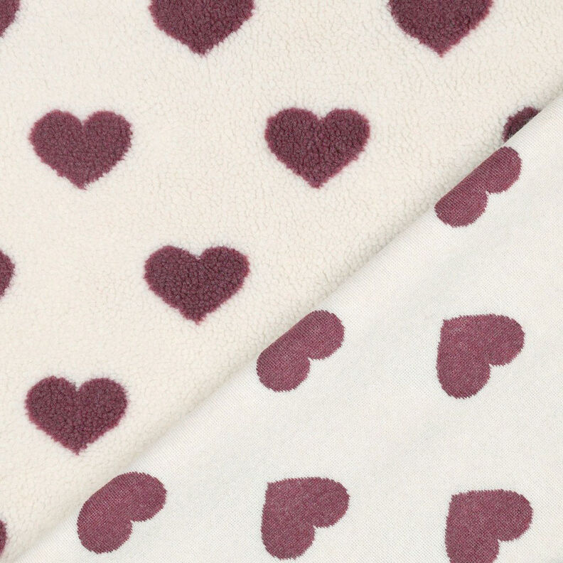Teddy Fur Hearts | by Poppy – natural/burgundy, image number 4