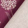 Decor Fabric Half Panama dandelions – natural/burgundy,  thumbnail number 5