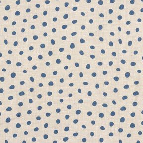 Decor Fabric Half Panama loose dots – blue/cashew, 