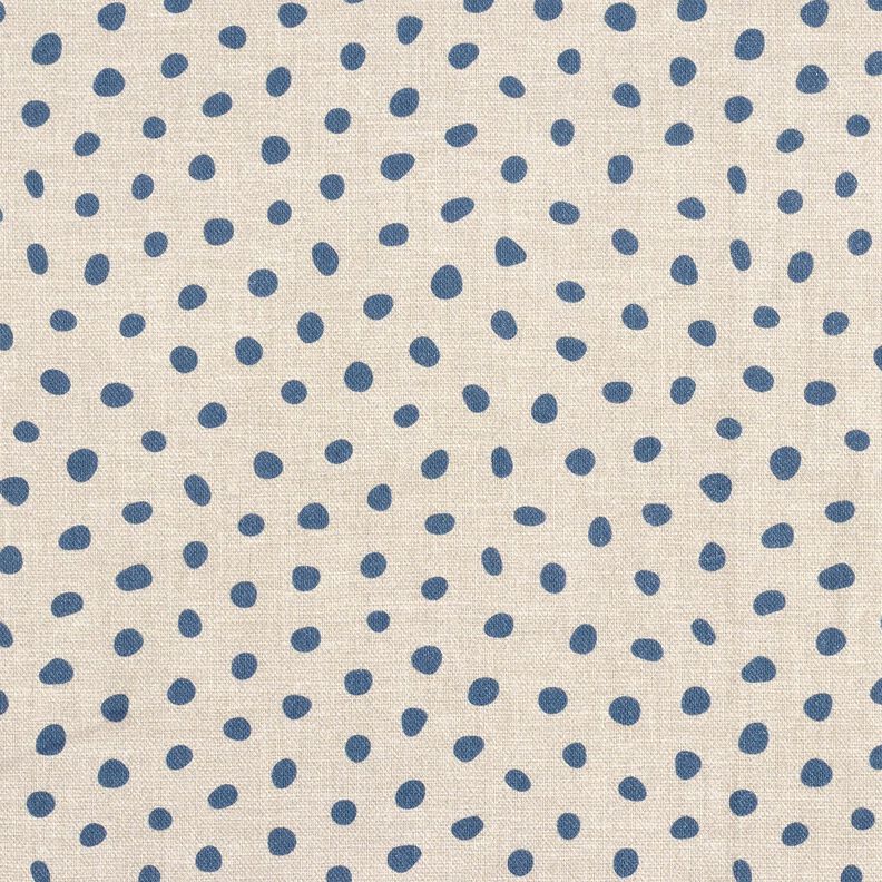 Decor Fabric Half Panama loose dots – blue/cashew, image number 1