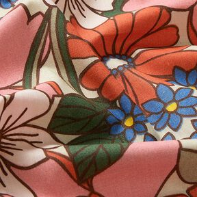 Cotton Cretonne Pop Art Flowers – pistachio/dusky pink, 