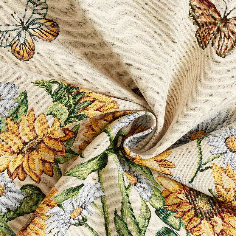 Decorative Panel Tapestry Fabric Sunflowers – light beige/sunglow, image number 3