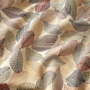 Decor Fabric Tapestry Fabric Leaf sketches – light beige/green, 