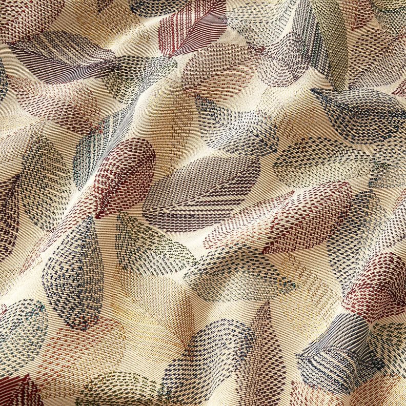 Decor Fabric Tapestry Fabric Leaf sketches – light beige/green,  image number 2