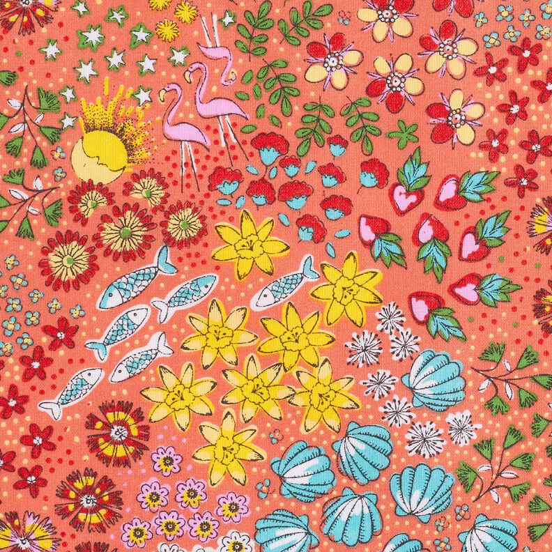 Coated Cotton maritime mix – coral, image number 5