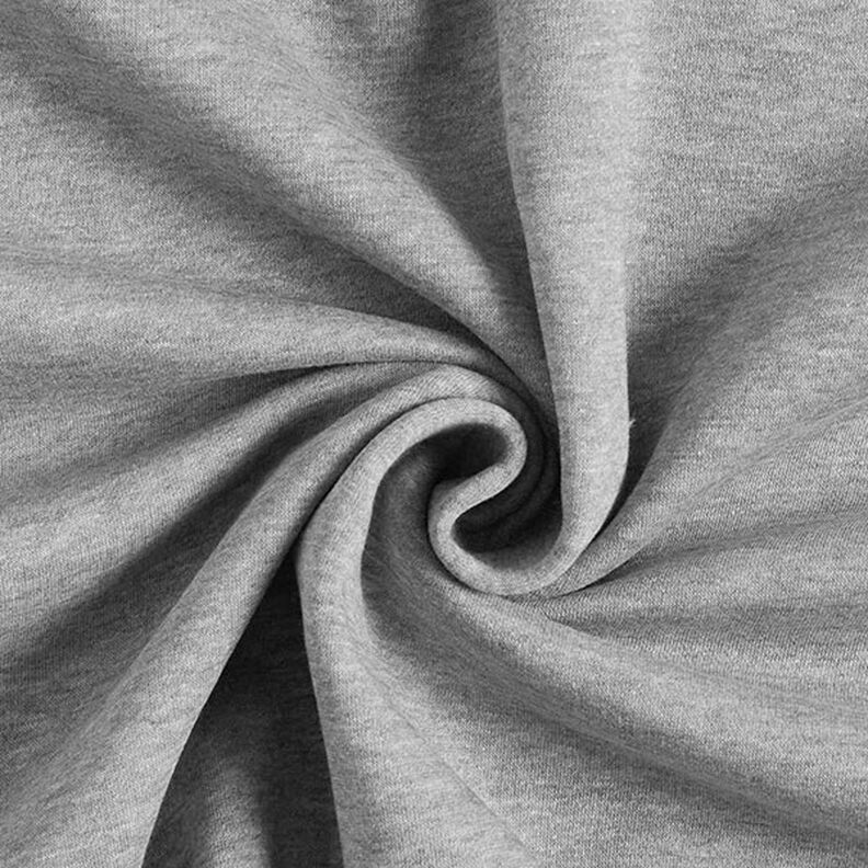 Brushed Melange Sweatshirt Fabric – light grey,  image number 1