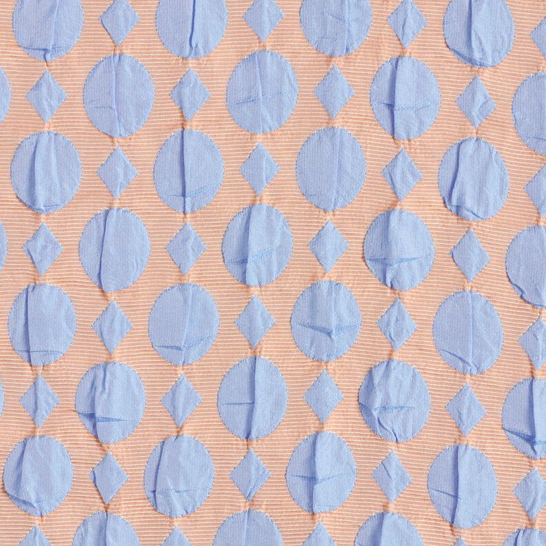 Cloqué dots and diamonds – light blue/apricot,  image number 1