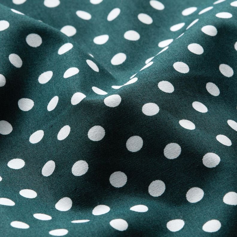 Cotton Poplin Polka dots – dark green/white,  image number 2