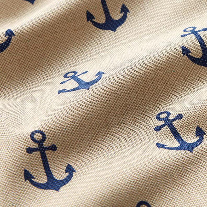Decor Fabric Half Panama Anchor – navy blue/natural,  image number 2
