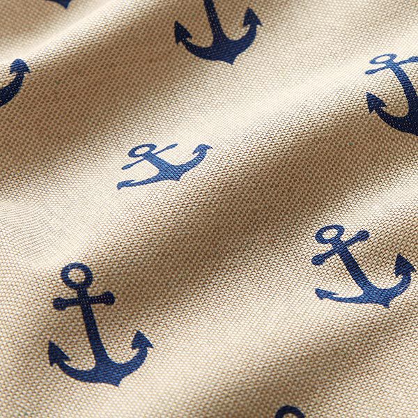 Decor Fabric Half Panama Anchor – navy blue/natural,  image number 2