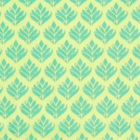 Coated Cotton Abstract Fans – lemon yellow/aqua blue, 