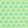 Coated Cotton Abstract Fans – lemon yellow/aqua blue,  thumbnail number 1