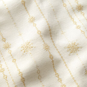 Decor Fabric Jacquard Lurex snowflake garland – light beige/gold, 