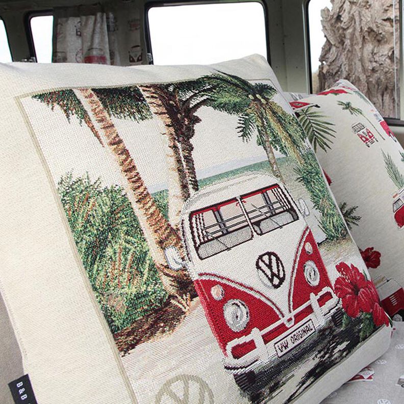 Decor Fabric Tapestry Piece VW Bus – natural/red,  image number 2